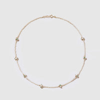 Collier Chelsea N°1 en or jaune et argent sertie de diamant - Émeraude & Perle