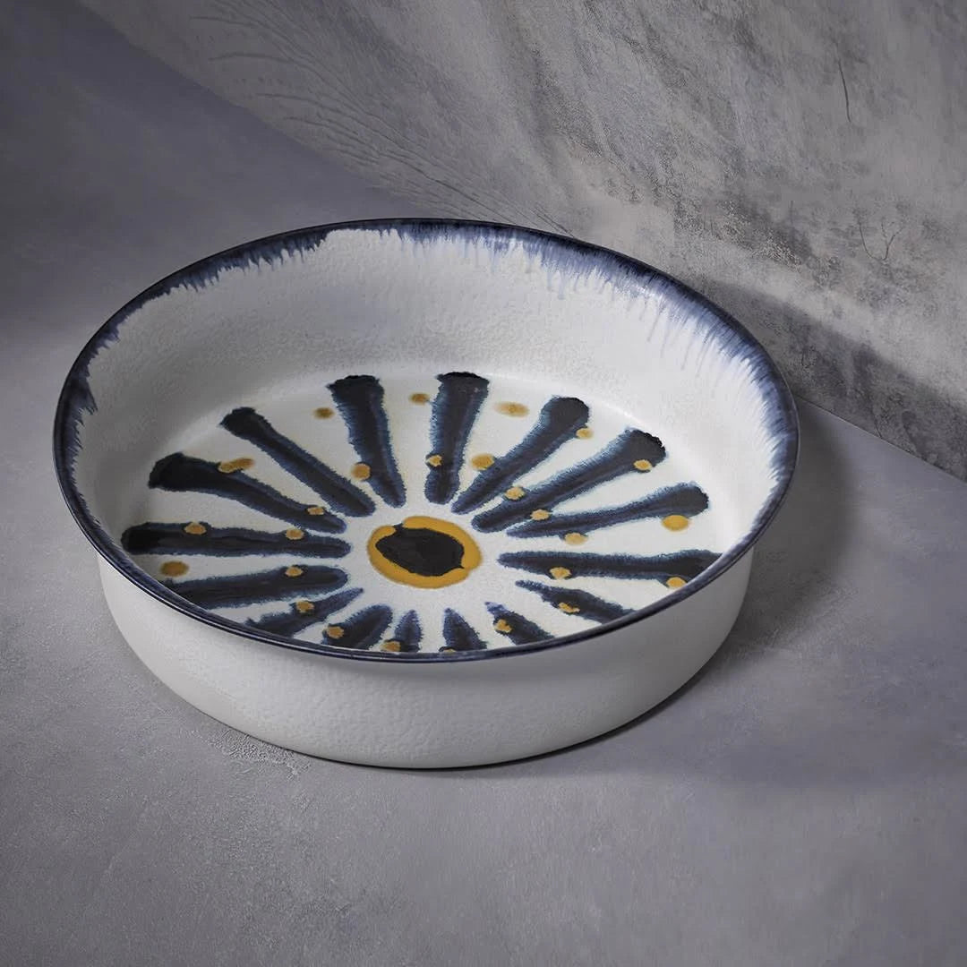 Grand bol bohème en porcelaine - White