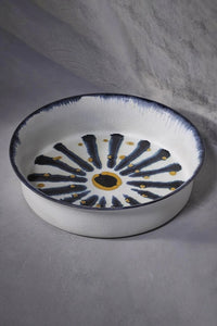 Grand plat creux Bohème en faÏence - Blanc