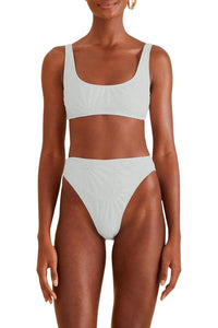 Quilted Banana high waist bikini bottoms - White