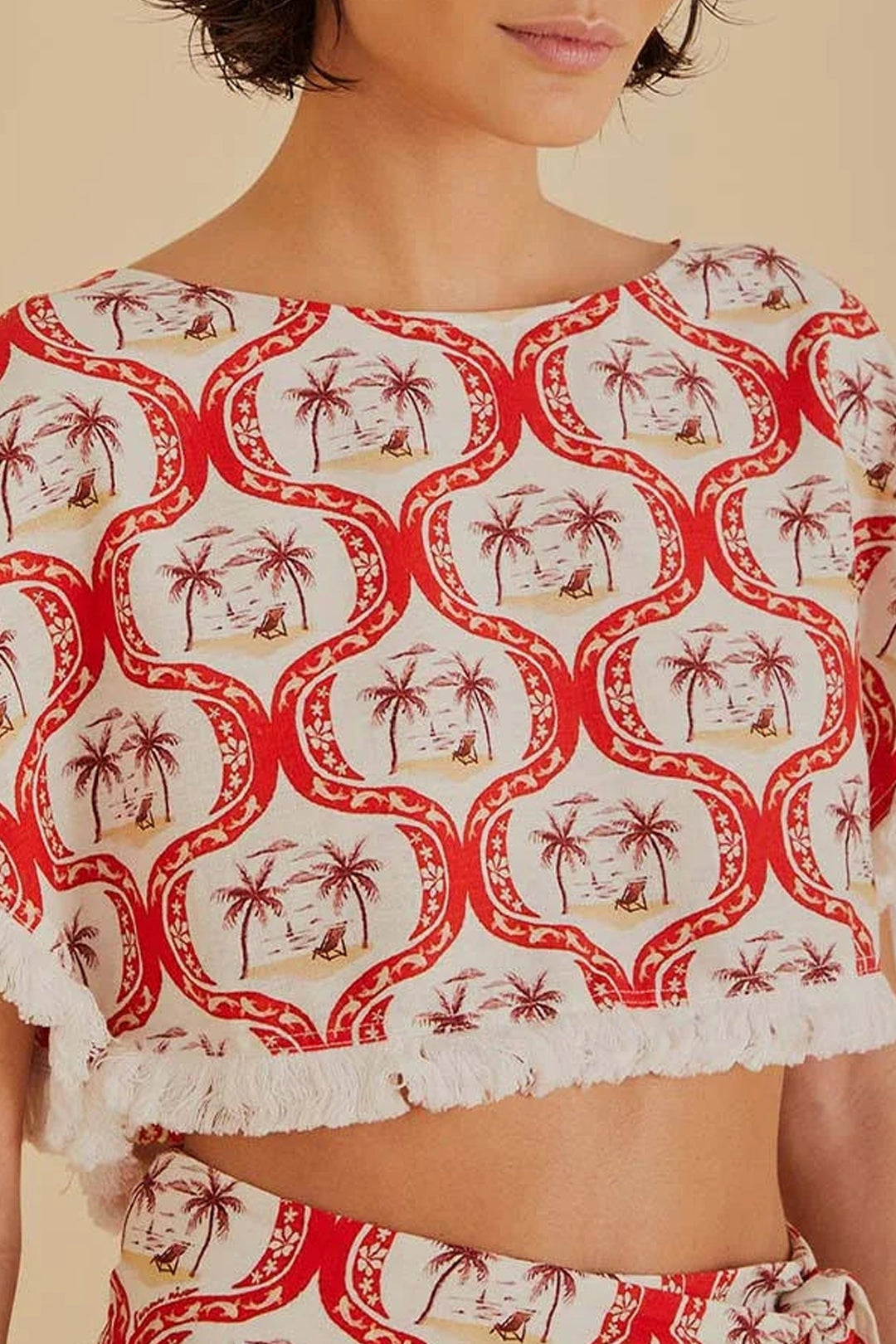 MEDIA OFF LINE_Blouse Summer Beach en lin - Rouge