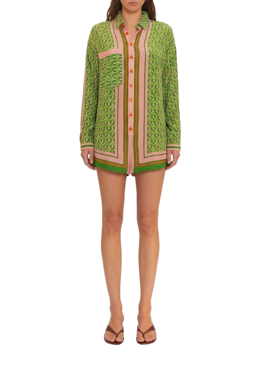 Combi-short Cashew façon foulard - Vert
