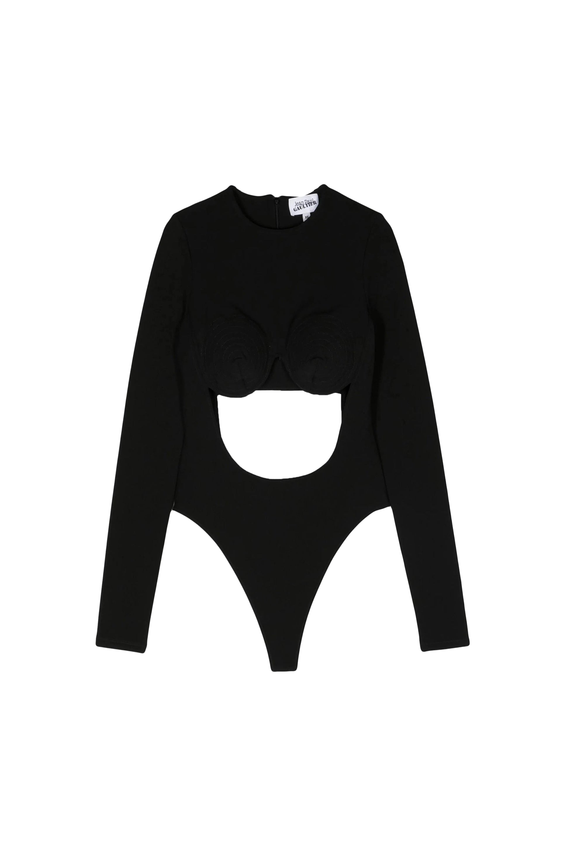 Long-sleeved knitted bodysuit - Black