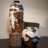 Grand vase Terra en porcelaine - Blue & Orange