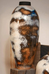 Large Terra porcelain vase - Blue & Orange