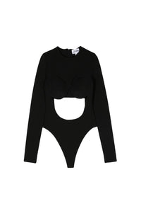 Body à manches longues en maille - Black