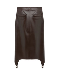 Jupe longue Suspenders en vinyle - Chocolate