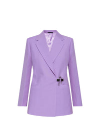 Veste à fermeture U-lock en laine - Mauve