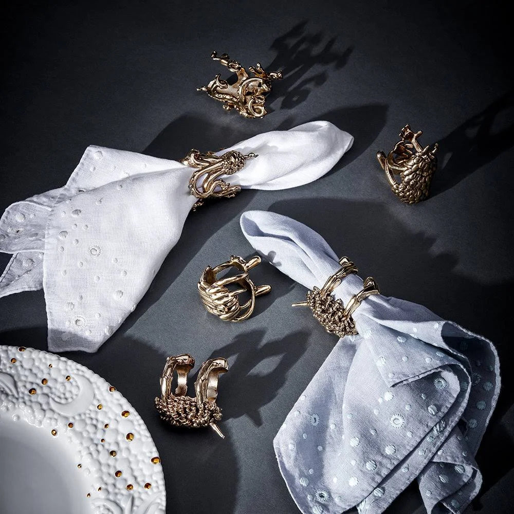 Lot de 4 ronds de serviette Haas Monster Ball en laiton - Gold
