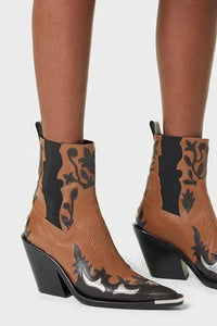Bottines Chelsea 100 à bout pointu en cuir - Camel & Brown