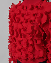 Pull Sidaline à volants - Rouge tango