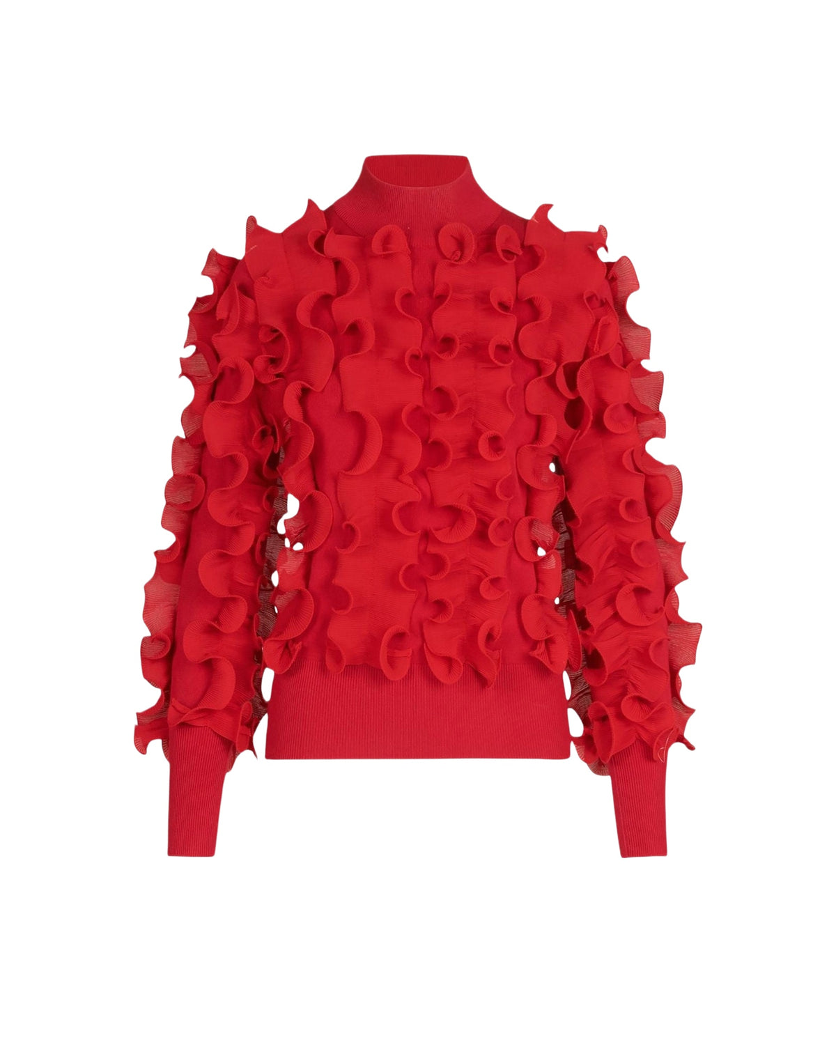 Pull Sidaline à volants - Rouge tango