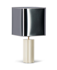 Petite lampe à poser Gioia - Blanc crème et Argenté
