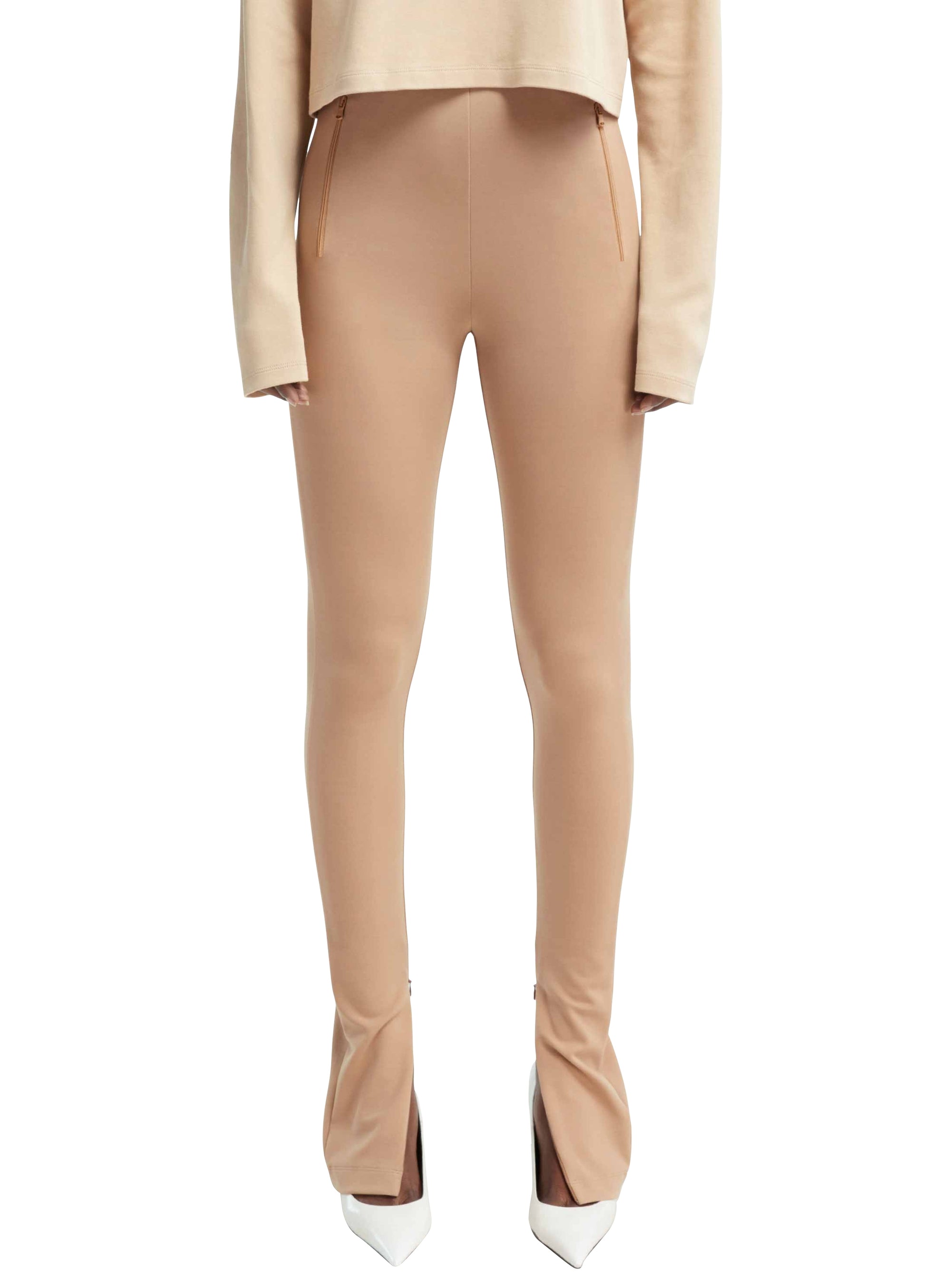 Legging zippé sur le côté - Camel