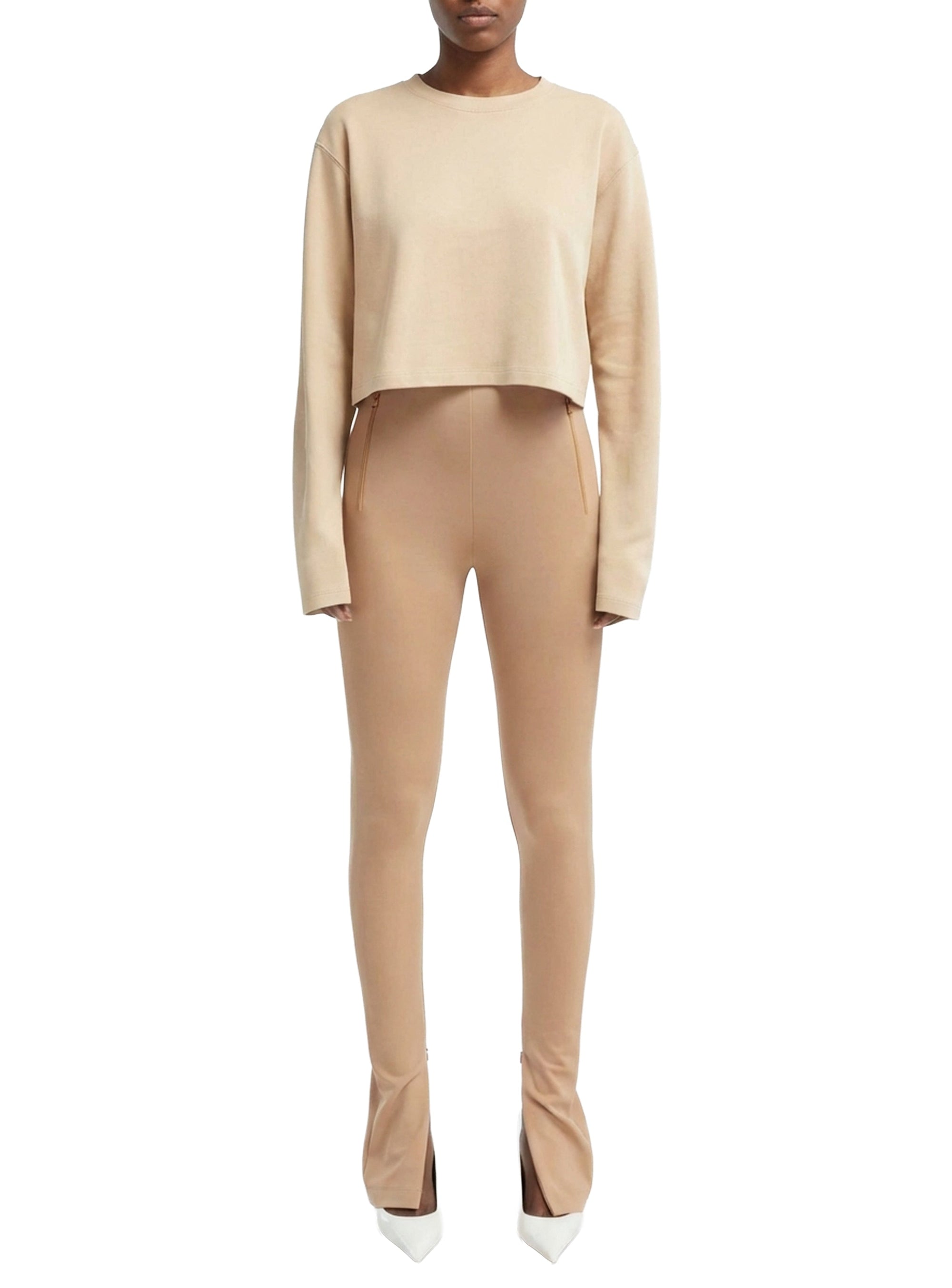 Side Zip Legging - Camel