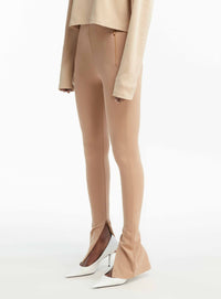 Side Zip Legging - Camel