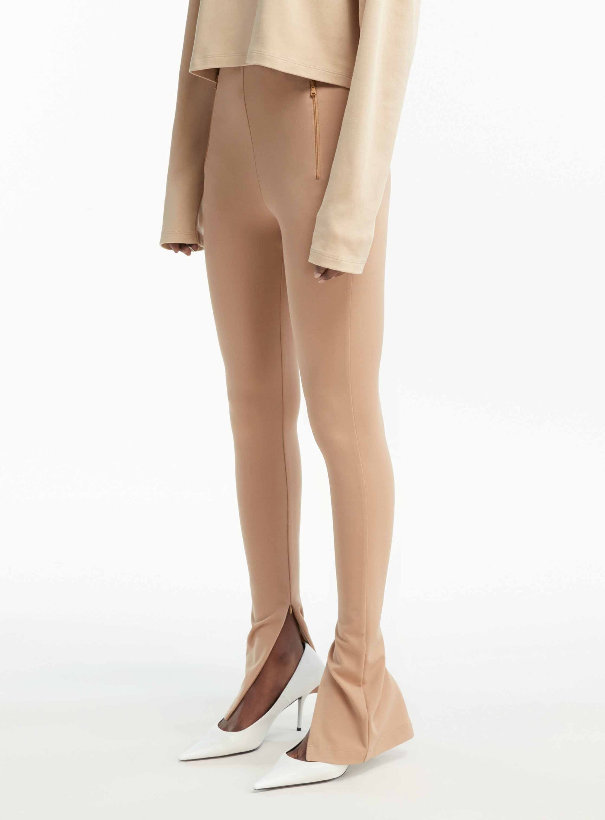 Side Zip Legging - Camel