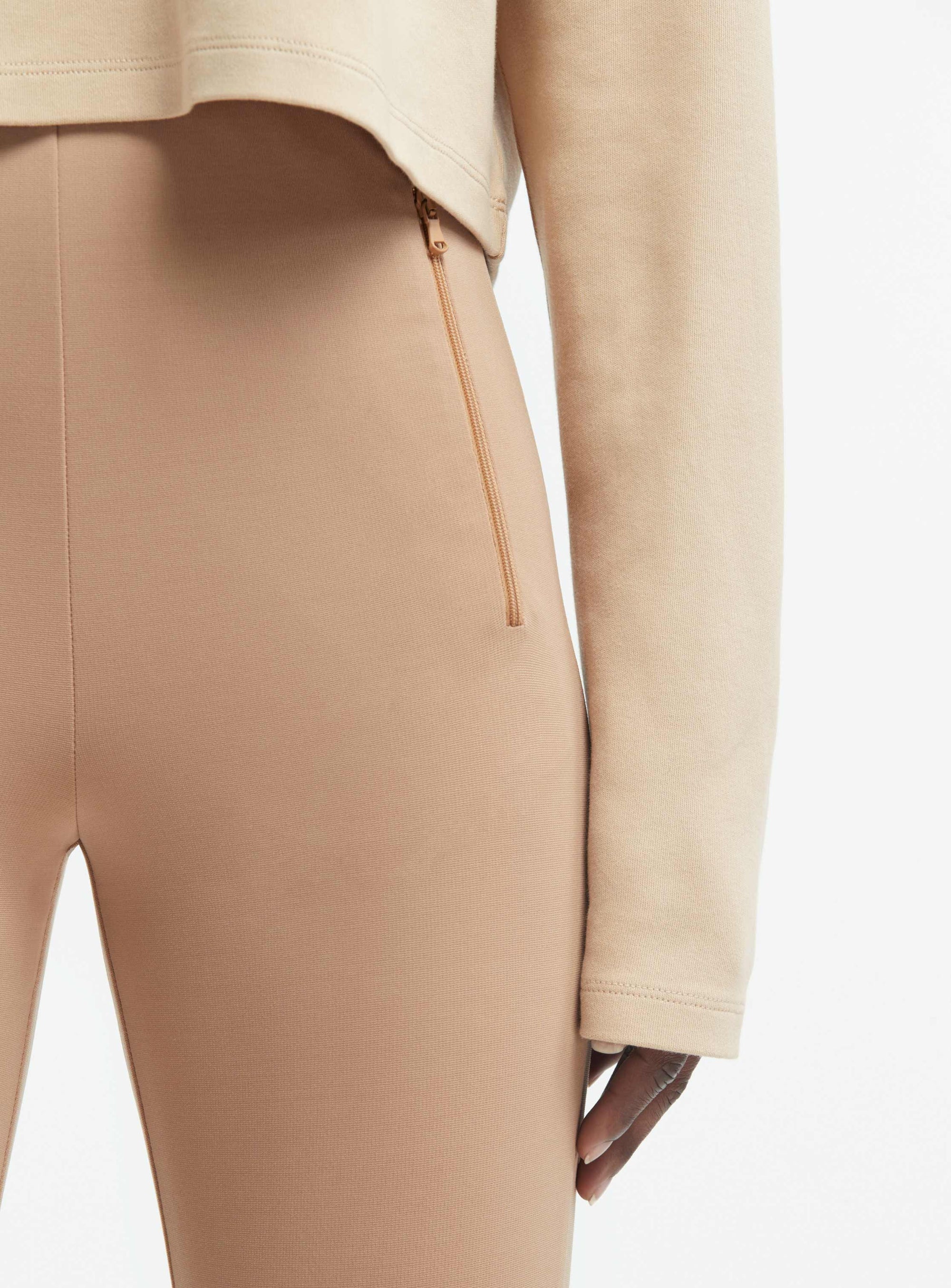 Side Zip Legging - Camel