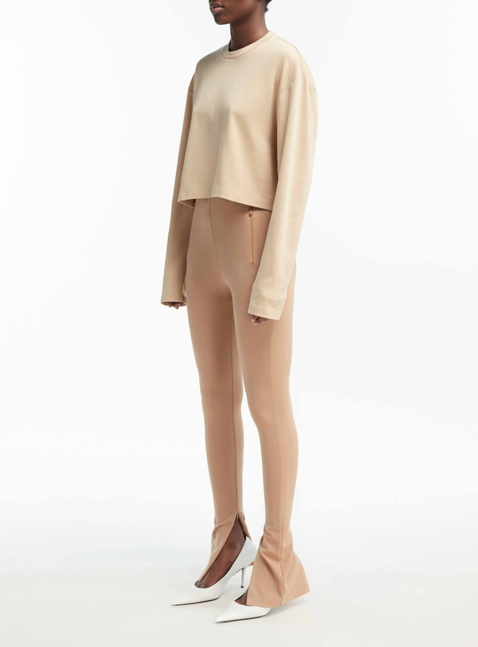 Side Zip Legging - Camel