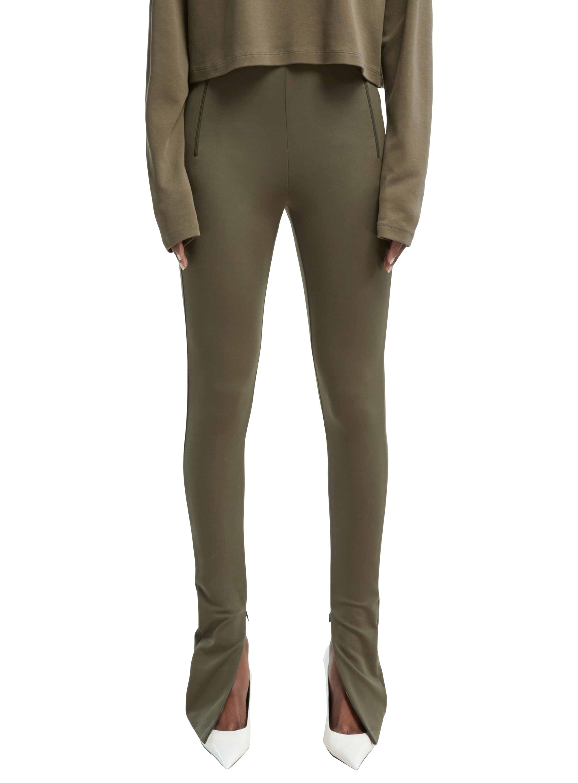 Side Zip Legging - Military