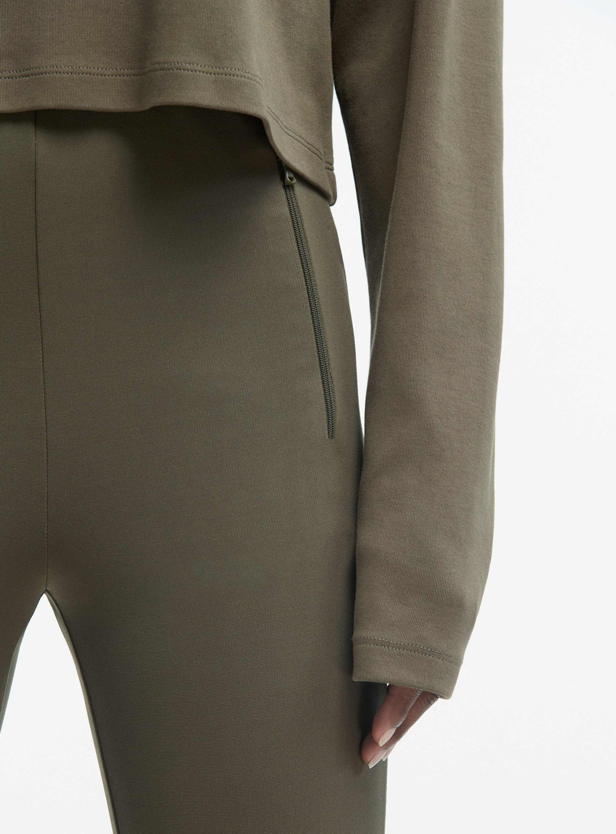 Side Zip Legging - Military