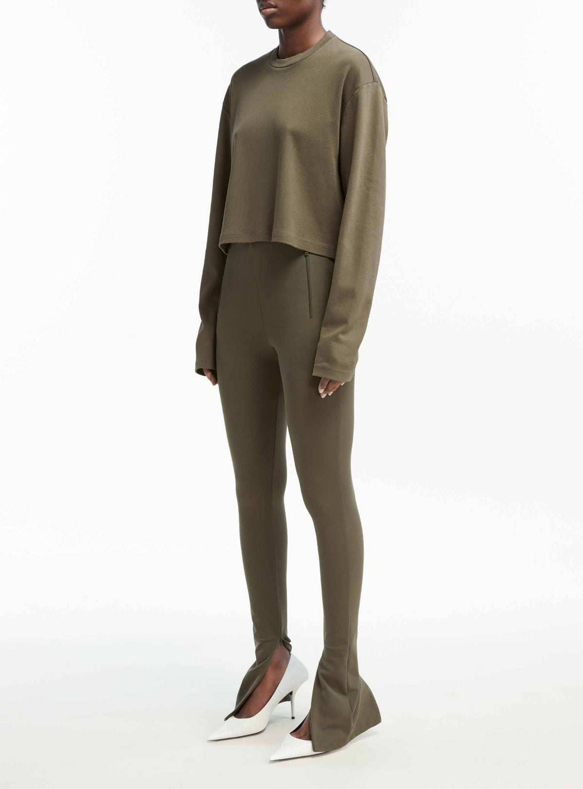 Side Zip Legging - Military