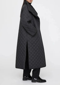 Manteau long matelassé - Black