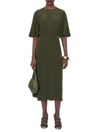 Robe midi Silsila en soie - Palm Leaf