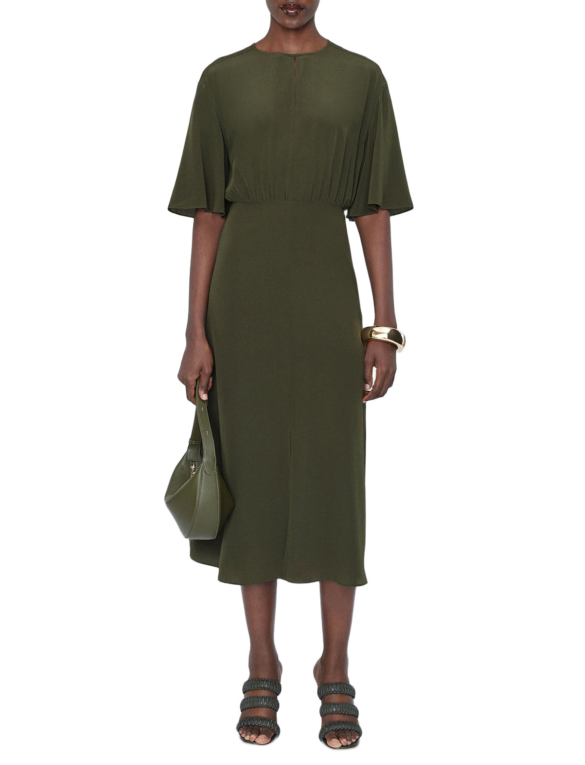 Robe midi Silsila en soie - Palm Leaf