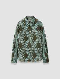Palm Leaf & Chambray Blouse - Palm Leaf & Chambray