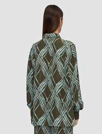 Palm Leaf & Chambray Blouse - Palm Leaf & Chambray