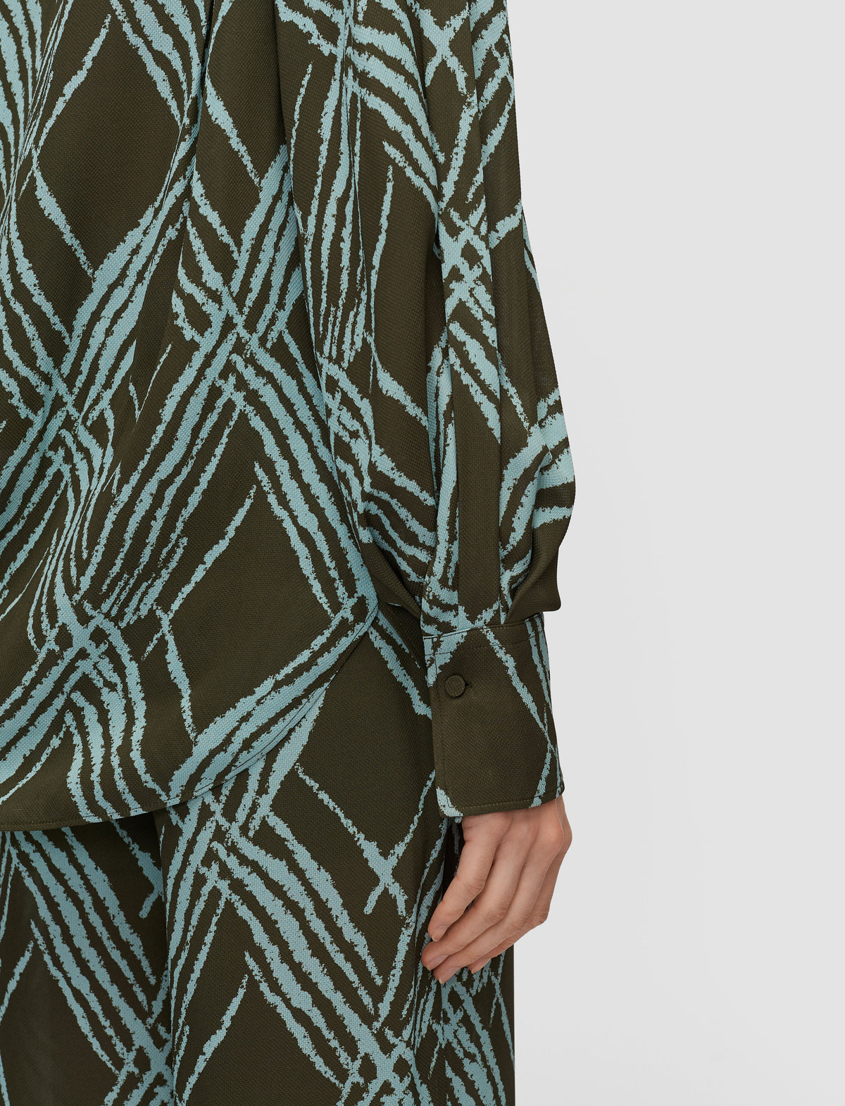 Palm Leaf & Chambray Blouse - Palm Leaf & Chambray