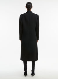 Manteau à simple boutonnage en laine - Black