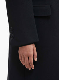 Manteau à simple boutonnage en laine - Black