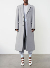 Manteau à simple boutonnage en laine - Grey