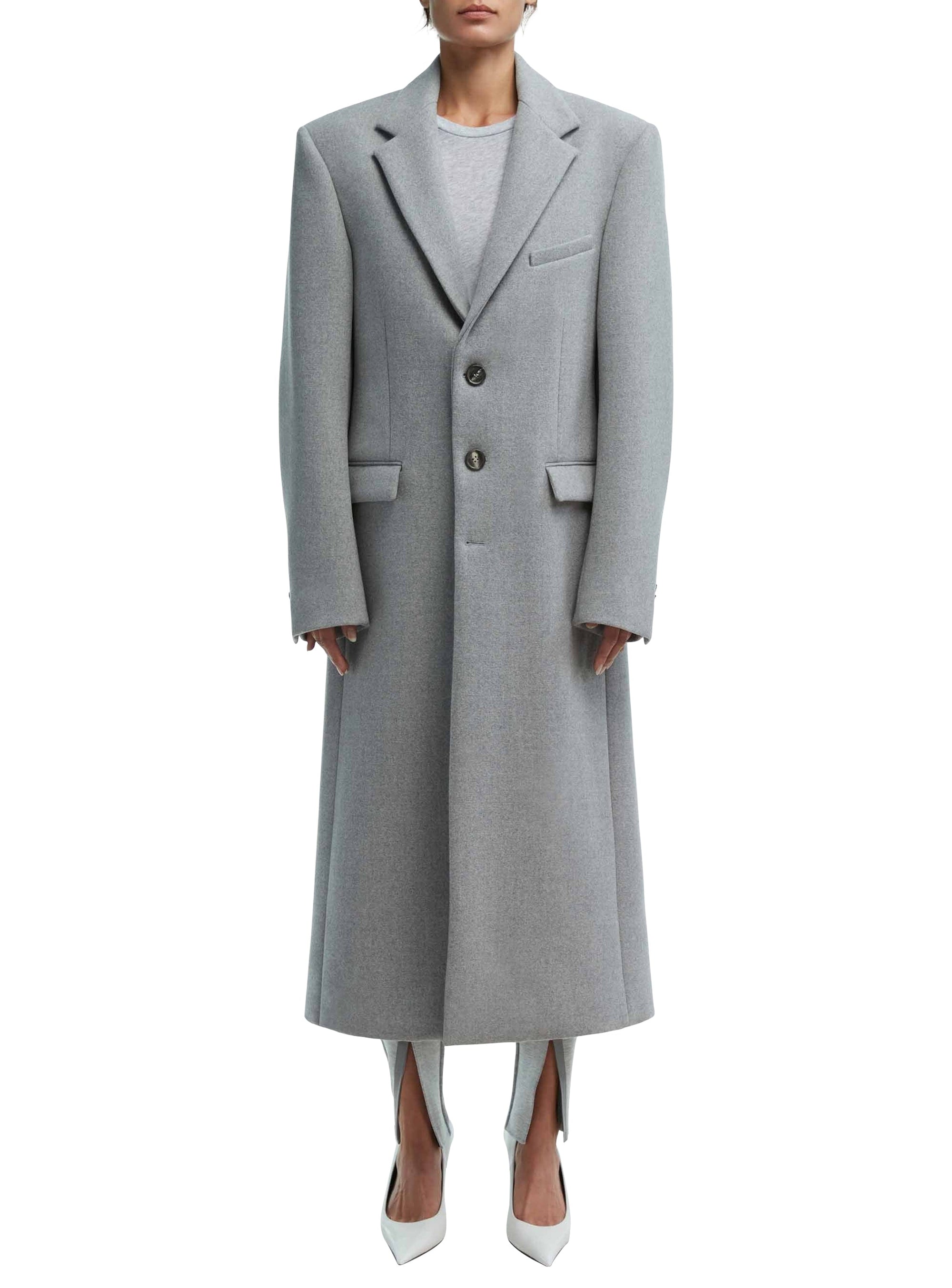 Single Breasted Coat - Grey