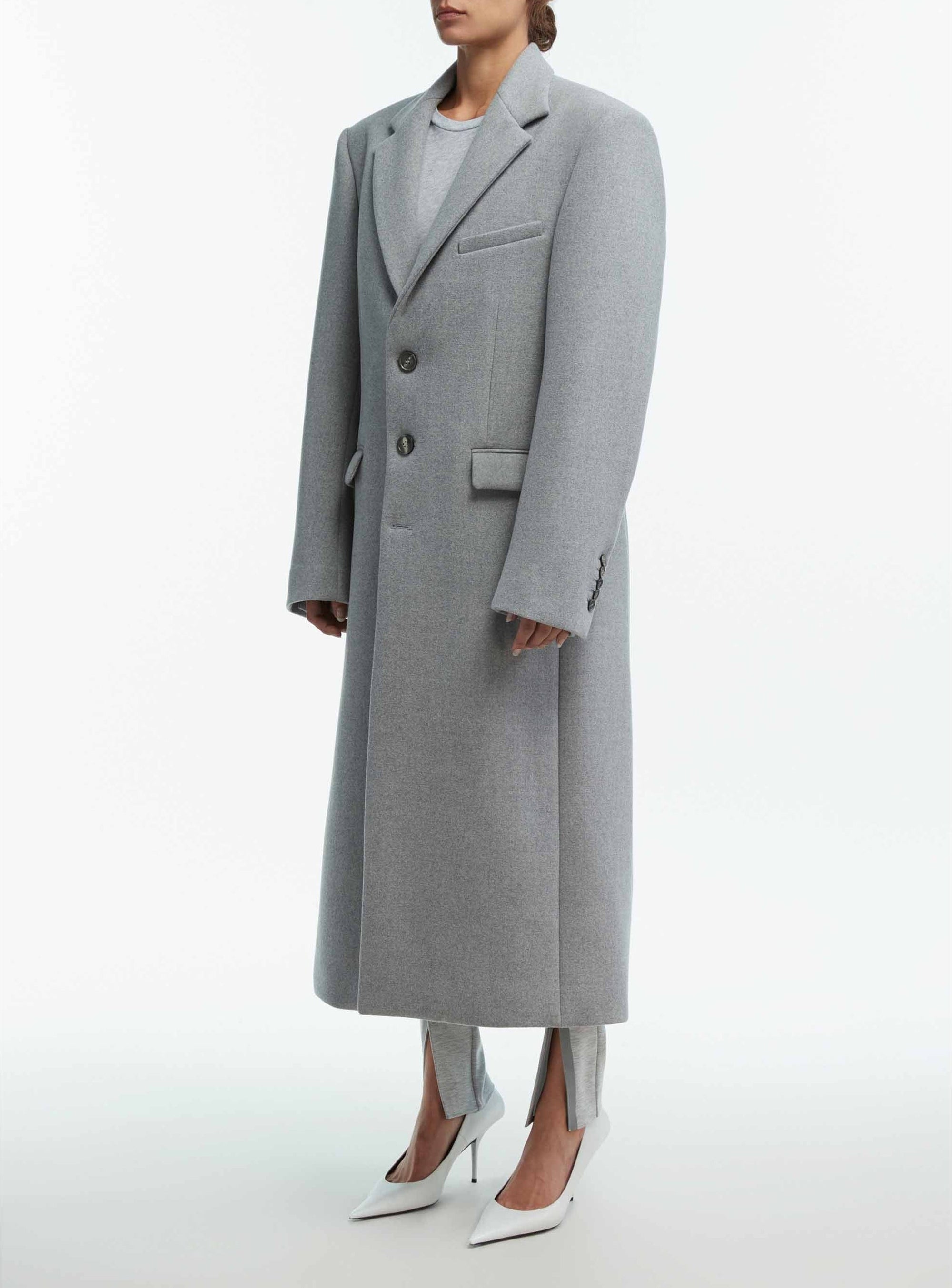Single Breasted Coat - Grey