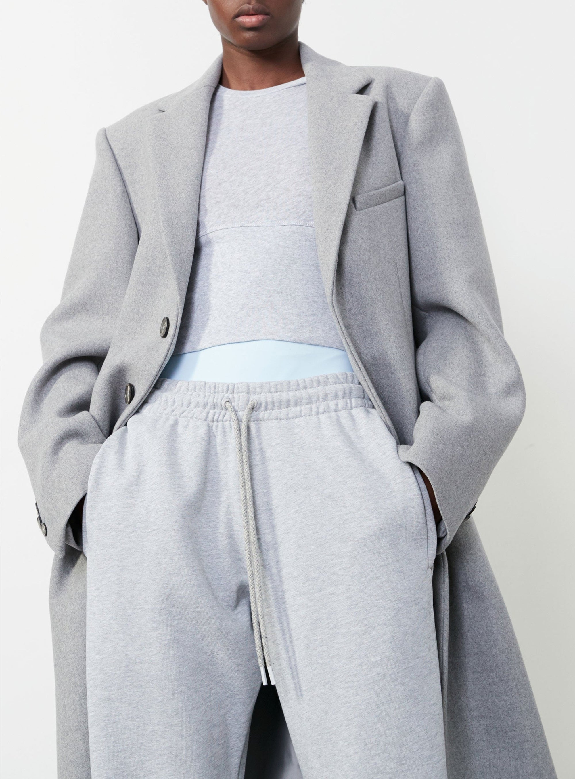 Single Breasted Coat - Grey