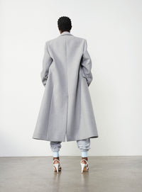 Manteau à simple boutonnage en laine - Grey
