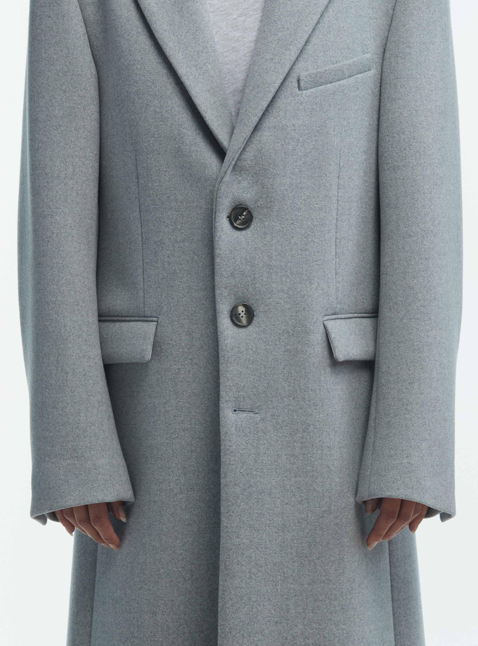 Single Breasted Coat - Grey