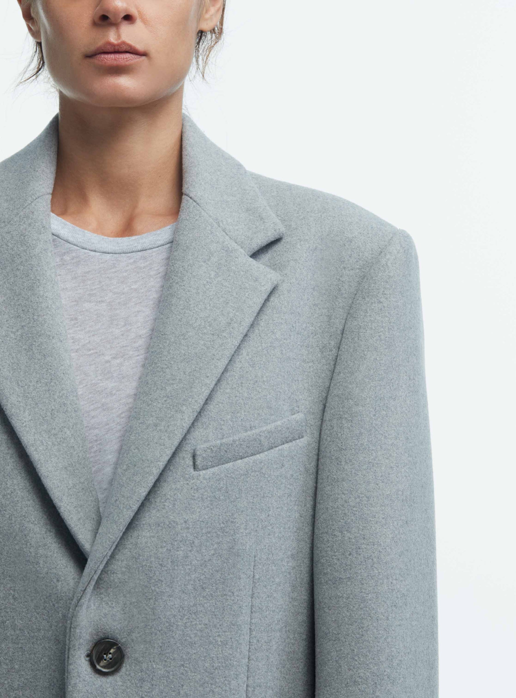 Single Breasted Coat - Grey