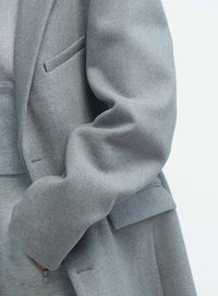 Single Breasted Coat - Grey