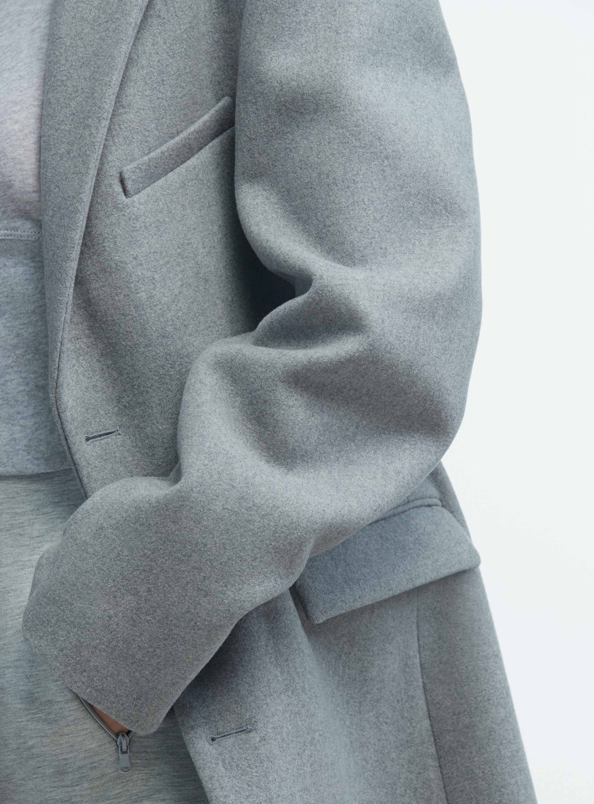 Single Breasted Coat - Grey