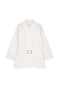 Veste courte Sishi ceinturée - White