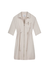 Robe courte esprit surchemise - Béton