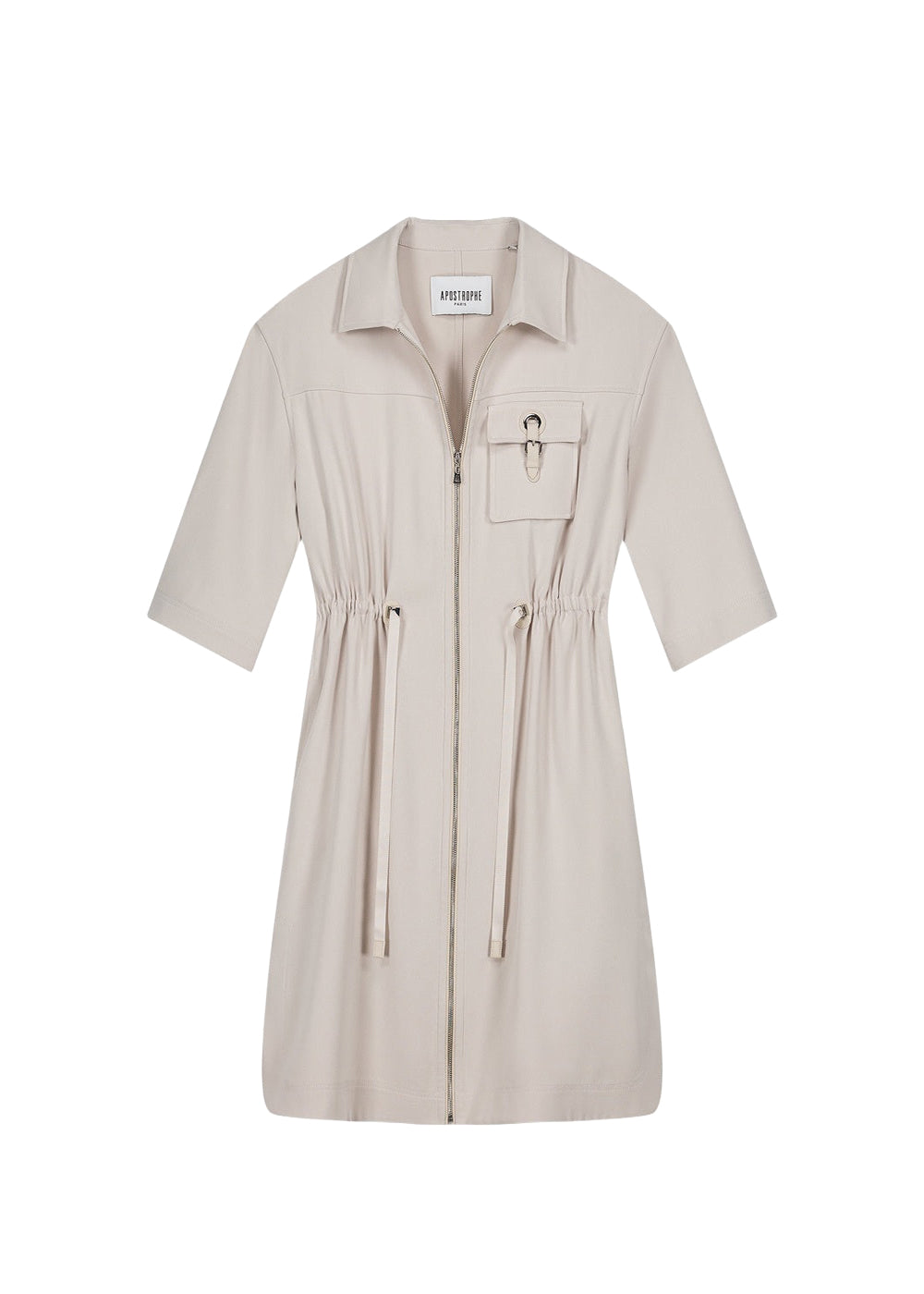 Robe courte esprit surchemise - Béton