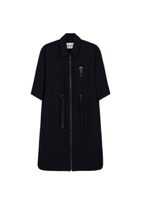 Robe zippée à cordon de serrage - Marine