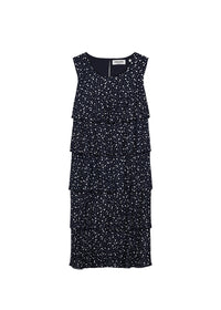 Silk dress with ruffled detailing - Navy