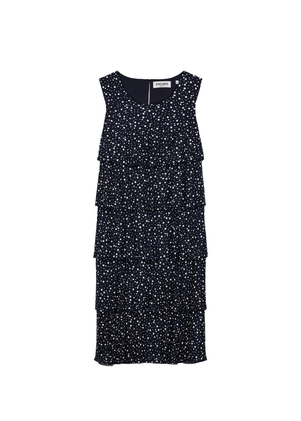 Silk dress with ruffled detailing - Navy