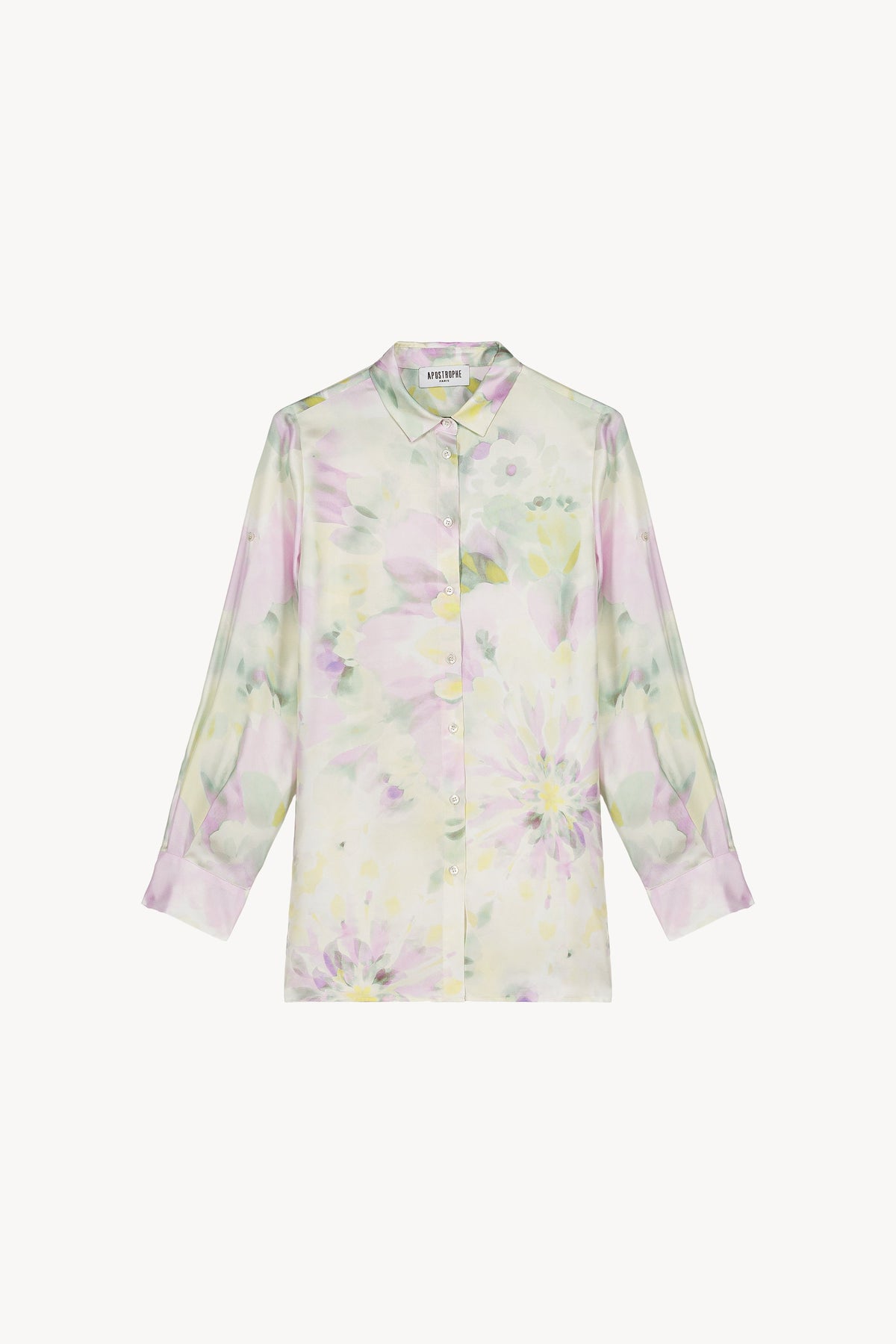 Chemise droite imprimee - Vert d'Eau